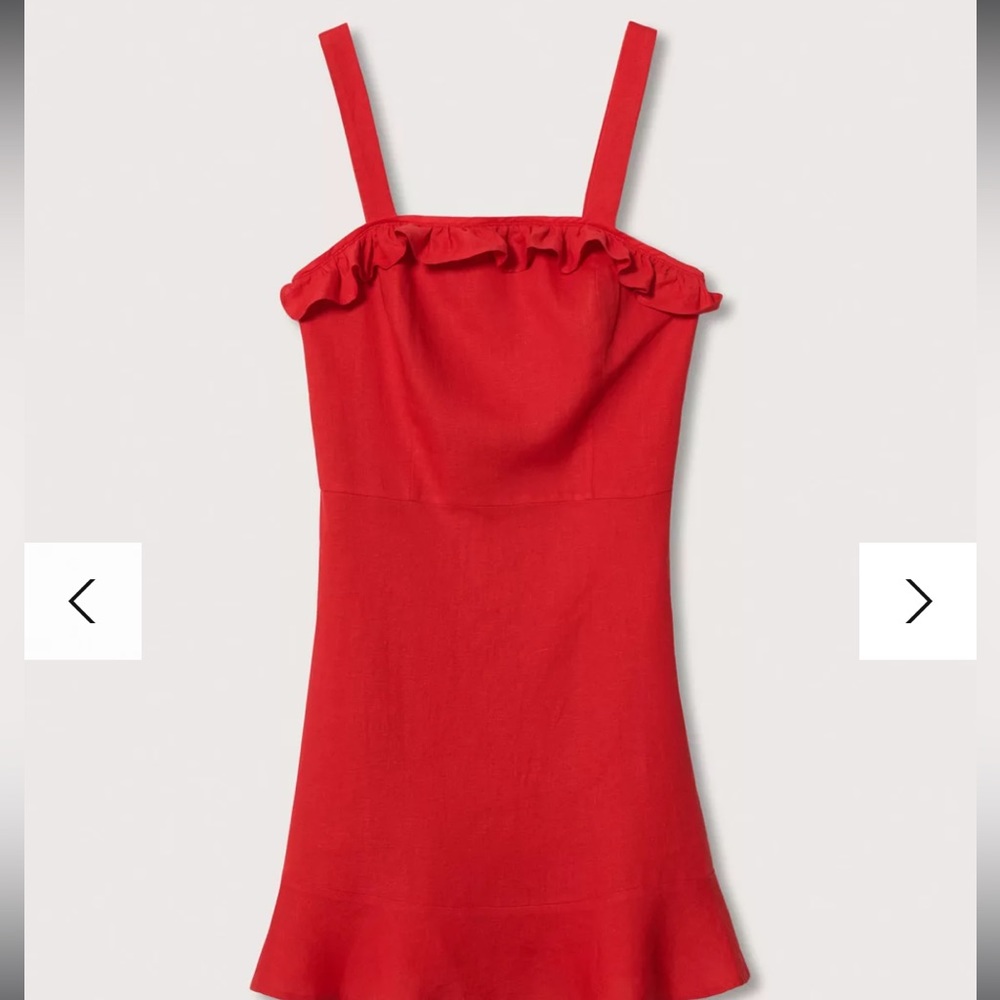 Mango Ruffle linen mini dress size M - Picture 4 of 14